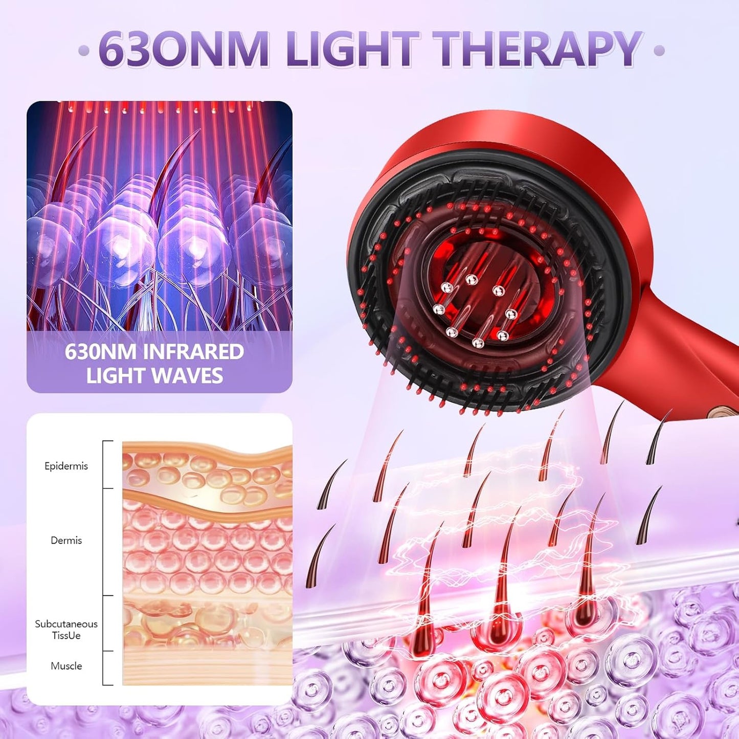 Electric massage comb