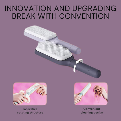 Self-cleaning hair comb