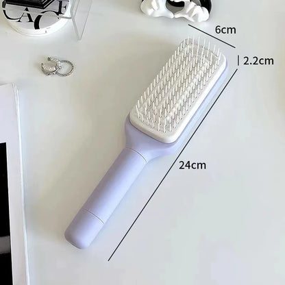 Self-cleaning hair comb