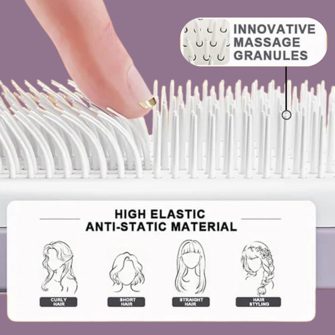 Self-cleaning hair comb