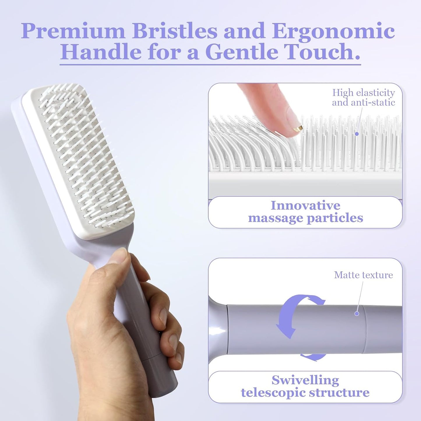 Self-cleaning hair comb