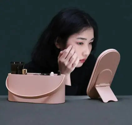 Makeup box with light mirror