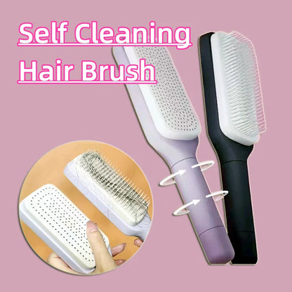 Self-cleaning hair comb