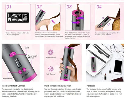 Cordless hair curler